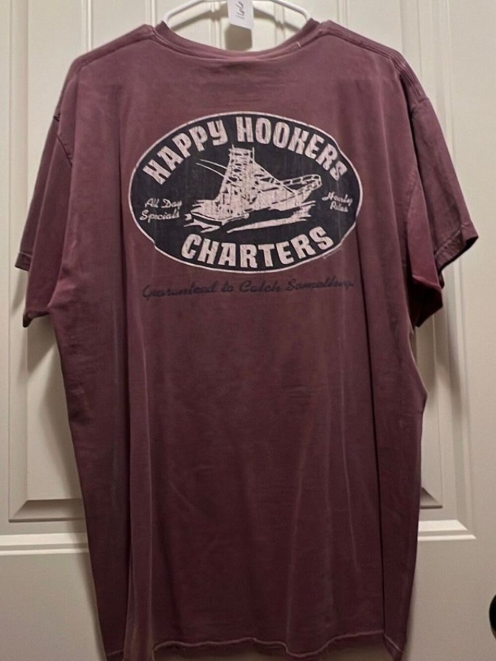 Comfort Colors Plum Colored Graphic Tee Size L - Port Aransas, TX